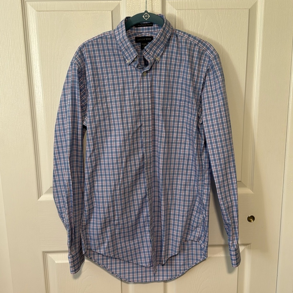 Land’s End No Iron Pinpoint Tailored Fit 15x34 Medium